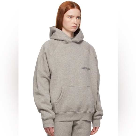 Essentials Grey Pullover Hoodie - Picture 2 of 12